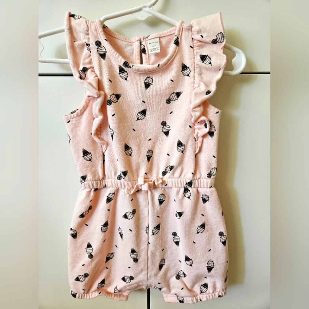 12m Petit Lem pink romper